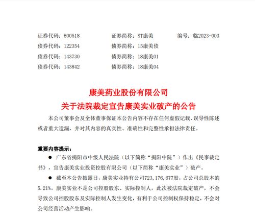 st康美大股东宣告破产 背后主角曾是这一地首富,身家一度高达160亿元